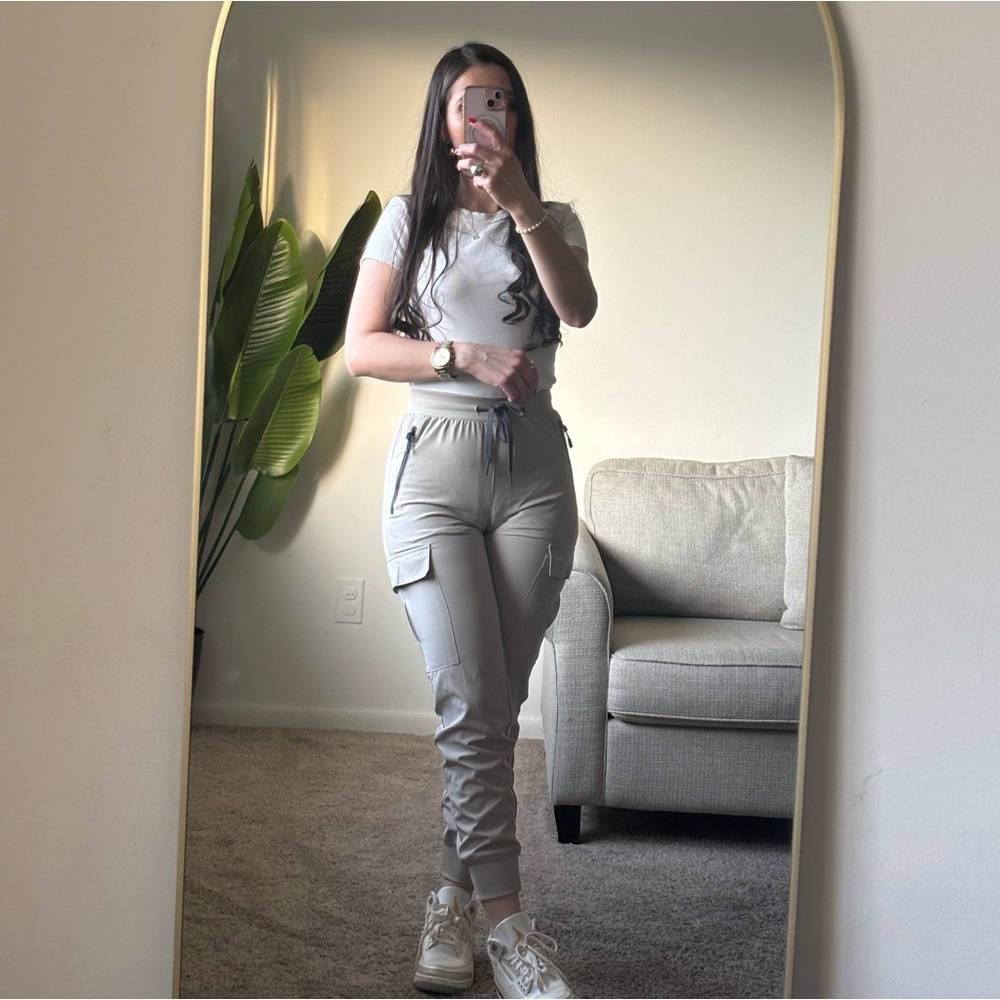 Nude Cargo Joggers with Side Pockets